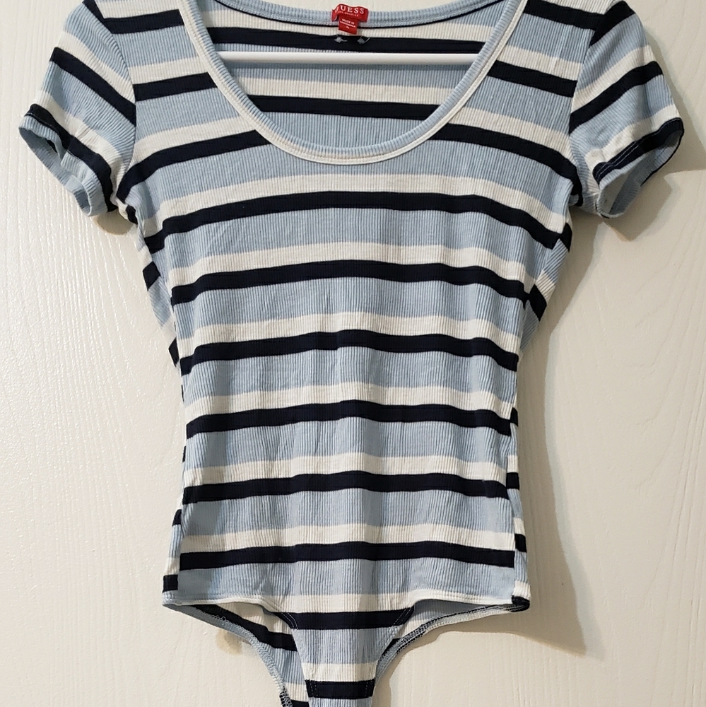 Guess striped bodysuit t shirt stretchy